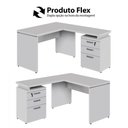 Ver imagem 4 de Mesa em L Mesa em L 1,20m 3 Gavetas MDP 120cm Cinza F5 Office