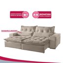 Ver imagem 4 de Sofá 4 Lugares Retrátil e Reclinável Máximo 2.50m Veludo Bege