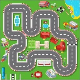 Pista de corrida de carrinhos - tapete interativo - brinquedo lúdico 2 metros - 1