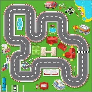 Pista de corrida de carrinhos - tapete interativo - brinquedo lúdico 2 metros