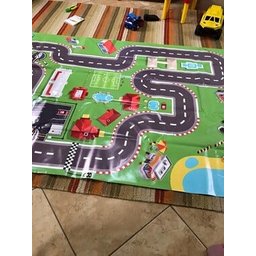 Pista de corrida de carrinhos - tapete interativo - brinquedo lúdico 2 metros - 2