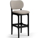 Ver imagem 3 de Kit 6 Banquetas Alta Bar Cozinha Sala Jantar Fixa Betta L02 Preto Linho Bege - Lyam Decor