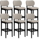 Ver imagem 1 de Kit 6 Banquetas Alta Bar Cozinha Sala Jantar Fixa Betta L02 Preto Linho Bege - Lyam Decor