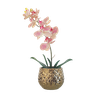 Arranjo De Orquídea Artificial Com Vaso Dourado Mesa Flores - 3