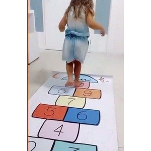 Jogo amarelinha - brinquedo interativo em lona impressa - Azul