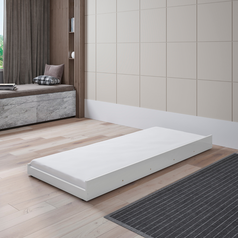 Cama Auxiliar Estrado Reforçada com Rodinhas Cama Solteiro:branco