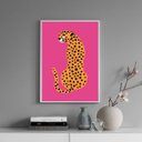 Ver imagem 1 de Quadro Decorativo The Leopard - Pink 45x34cm - com Vidro:madeira Preta