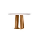 Ver imagem 3 de Conjunto Sala de Jantar Mesa Isabela 117X117 com 6 Cadeiras Carol Ype/Off White/Linho Cinza Claro - 