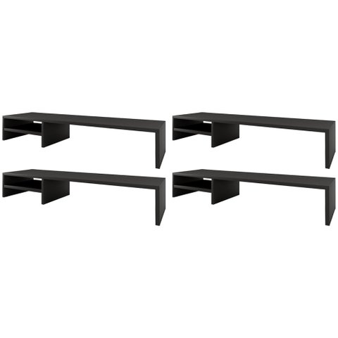 Kit 04 Suportes Para Monitor Stand Home Office Lap 90 cm L03 Preto - Lyam Lyam Decor