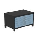 Ver imagem 2 de Mapoteca Mont 5 Gavetas 71,3cm x 120,4cm Aço Preto/Azul Dali