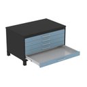 Ver imagem 4 de Mapoteca Mont 5 Gavetas 71,3cm x 120,4cm Aço Preto/Azul Dali