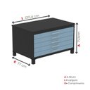 Ver imagem 3 de Mapoteca Mont 5 Gavetas 71,3cm x 120,4cm Aço Preto/Azul Dali