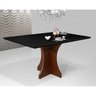 Mesa Sala de Jantar Luna Preto com Vidro 1,20 X 80 - 2