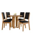 Ver imagem 2 de Conjunto Sala de Jantar Mesa Tampo Redondo sem Vidro Isabela 100cm com 4 Cadeiras Marrom/Ype/Cinamomo