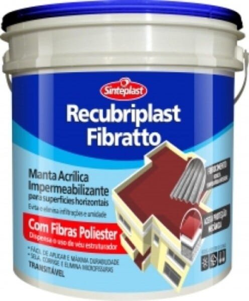 Manta Acrílica Impermeabilizante Fibratto Recubriplast 12 LT Cinza Médio - 1