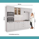 Ver imagem 6 de Cozinha Milla Unique 14 Portas 3 Gavetas MDF 310cm Branco Móveis Carraro
