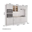 Ver imagem 3 de Cozinha Milla Unique 14 Portas 3 Gavetas MDF 310cm Branco Móveis Carraro