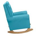Ver imagem 5 de Poltrona de Amamentação com Balanço e Puff Thaila Veludo Azul Turquesa M13 - D’Rossi