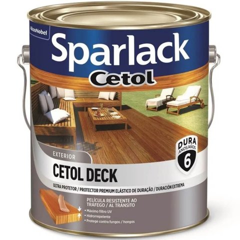 Verniz Sparlack Cetol Deck Semi Brilho para Madeira Natural 3,6 Litros - SPARLACK VERNIZ 3,6L CETOL