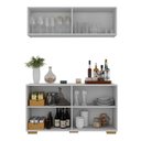 Ver imagem 4 de Kit Bar Armário Aéreo e Aparador 4 Portas Multimóveis Mp1087 Branco/natural