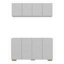 Ver imagem 5 de Kit Bar Armário Aéreo e Aparador 4 Portas Multimóveis Mp1087 Branco/natural