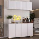 Ver imagem 2 de Kit Bar Armário Aéreo e Aparador 4 Portas Multimóveis Mp1087 Branco/natural