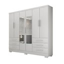 Ver imagem 1 de Guarda Roupa Solteiro Encant 6 Portas de Bater 6 Gavetas MDP com Espelho Neve 180cm