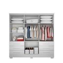 Ver imagem 3 de Guarda Roupa Solteiro Encant 6 Portas de Bater 6 Gavetas MDP com Espelho Neve 180cm