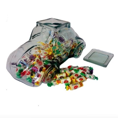 Baleiro Fusca Pote Vidro Cristal Grande Presente