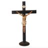 Crucifixo Cruz Madeira Cristo Resina Mesa Parede - 1