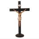 Ver imagem 1 de Crucifixo Cruz Madeira Cristo Resina Mesa Parede