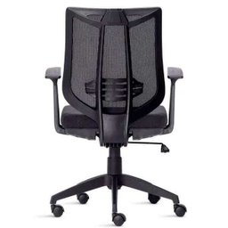 Cadeira de Escritório Diretor Aika Sem Apoio Cabeça com Apoio Lombar Preta- Frisokar - 3