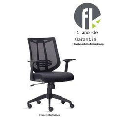 Cadeira de Escritório Diretor Aika Sem Apoio Cabeça com Apoio Lombar Preta- Frisokar - 1