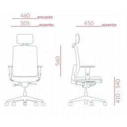 Cadeira de Escritório Presidente Brizza Braços 3D Backplax Revestimento Couro Ecológico Preto- Plaxme - 3