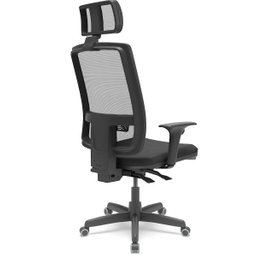 Cadeira de Escritório Presidente Brizza Braços 3D Backplax Revestimento Couro Ecológico Preto- Plaxme - 2