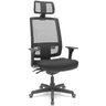 Cadeira de Escritório Presidente Brizza Braços 3d Backplax Revestimento Couro Ecológico Preto- Plaxm - 1