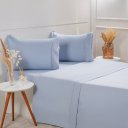 Ver imagem 3 de Jogo de Cama Casal Serenitá 4 Pçs Bordado Festonê 138x188x30cm Blue