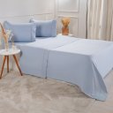 Ver imagem 1 de Jogo de Cama Casal Serenitá 4 Pçs Bordado Festonê 138x188x30cm Blue