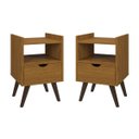 Ver imagem 1 de Kit 2 Mesa Cabeceira 1 Gaveta 1 Nicho Pés Retro