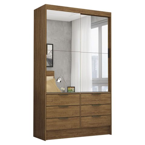 Guarda-roupa Sevilha 2 Portas 6 Gavetas Premium Carioca Móveis