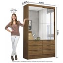 Ver imagem 4 de Guarda-roupa Sevilha 2 Portas 6 Gavetas Premium Carioca Móveis