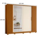 Ver imagem 5 de Guarda Roupa Casal Jacarandá 4 Portas Flex com 4 Espelhos Cinamomo/Off White - Móveis Albatroz