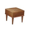 Puff Banqueta Maya Luxo Madeira Maciça Castellar Móbile Corino Caramelo - 1