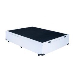 Cama Box Baú Casal Blindado Sintético Branco - 2