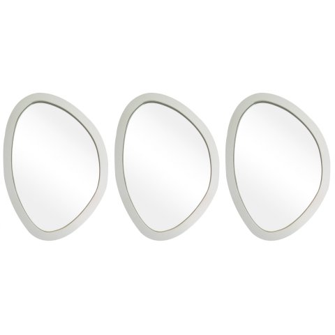 Kit Espelho Decorativo Orgânico Branco 29x44cm 29x44cm 29x44cm Eppp