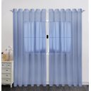 Ver imagem 1 de Cortina em Voil Liso Para Sala ou Quarto Para Varão Simples Azul 4,00m x 2,50m
