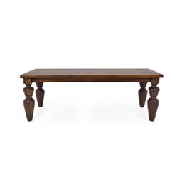 Mesa de Jantar em Madeira Maciça Pés Torneados Flower 200cm Canela - 1
