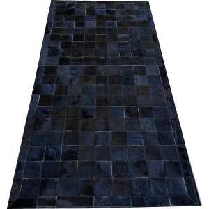 Tapete de couro preto natural 1,00x2,00 com borda pç 10x10cm