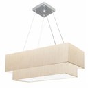 Ver imagem 1 de Lustre Pendente Duplo Retangular Vivare Md-4322 Cúpula em Tecido 99x40cm x 80x30cm - Bivolt - Linho