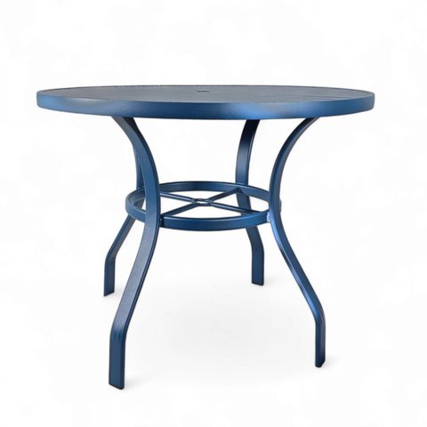 Mesa de Alumínio Antonella p/ Área Gourmet Redonda 1,20m:Azul
